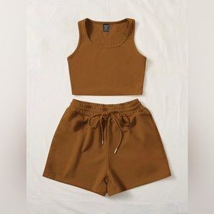 Brown short set